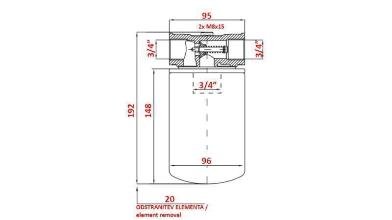 INSERT PENTRU FILTRU DE VACUUM 3/4