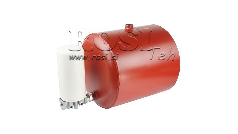 METALLTANK 20 LITER RUNDER DURCHMESSER 300mm - HÖHE 340mm MIT FILTER