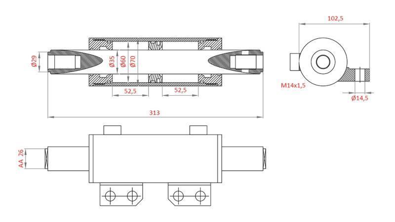 CILINDRO DEL VOLANTE IDRAULICO MASSEY FERGUSON  OEM-0013901U1