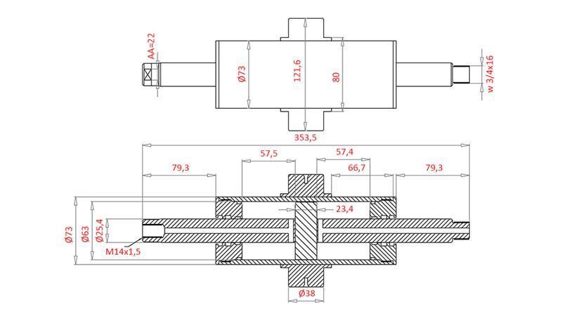 HYDRAULIC POWER STEERING CYLINDER CASE  OEM-188842A1, 549667R91, 549667R92, 549667R93, 549667, 184336125