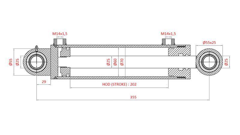 HYDRAULIKLENKUNG ZYLINDER FIAT-NEW HOLLAND 5126941, 5131098, 5137121, 5140208