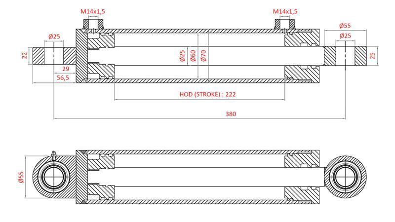 ΥΔΡΑΥΛΙΚΟΣ ΚΥΛΙΝΔΡΟΣ ΔΙΕΥΘΥΝΣΗΣ FIAT-NEW HOLLAND OEM-5134221, 5144124, 5144126, 5143970, 5156718