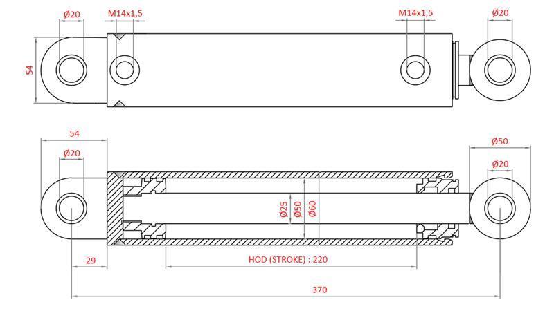 HYDRAULIKLENKUNG ZYLINDER FIAT-NEW HOLLAND OEM-87521950, 47582858