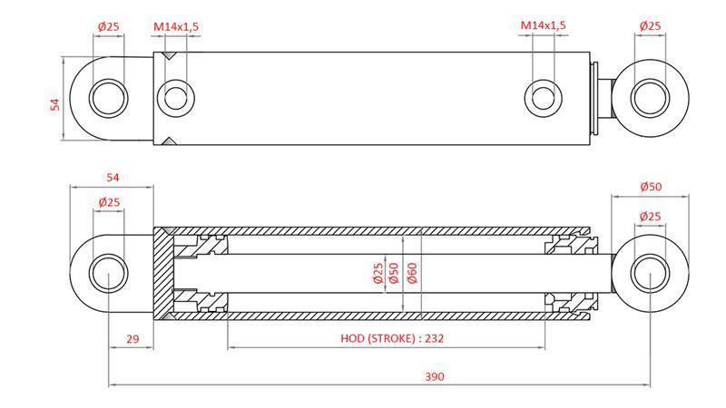CILINDRO DE DIREÇÃO HIDRÁULICA FIAT-NEW HOLLAND OEM-5189887, 5165140, 5190908