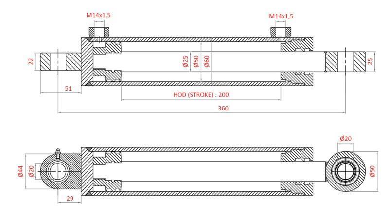HYDRAULISK STYRINGSSYLINDER FIAT-NEW HOLLAND OEM-5164023