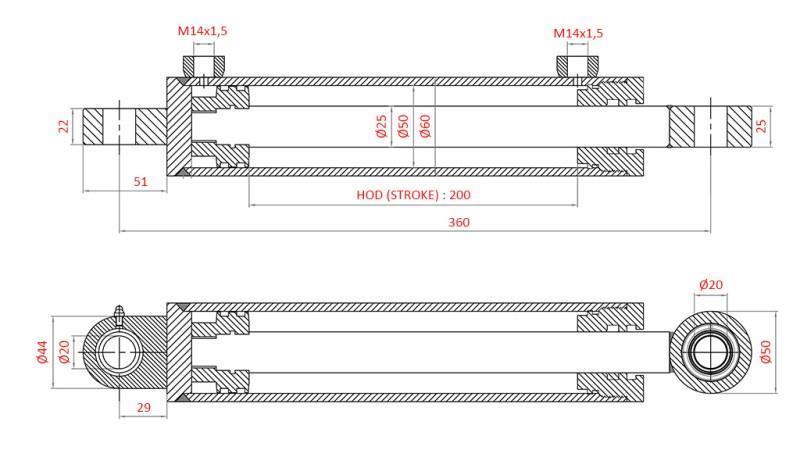 HYDRAULIKLENKUNG ZYLINDER FIAT-NEW HOLLAND OEM-5164023