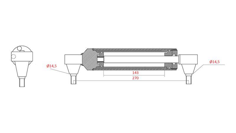 HYDRAULIC POWER STEERING CYLINDER MASSEY FERGUSON  OEM-3401241M91, 0011404U91, 168009M92, 183179M91, 185