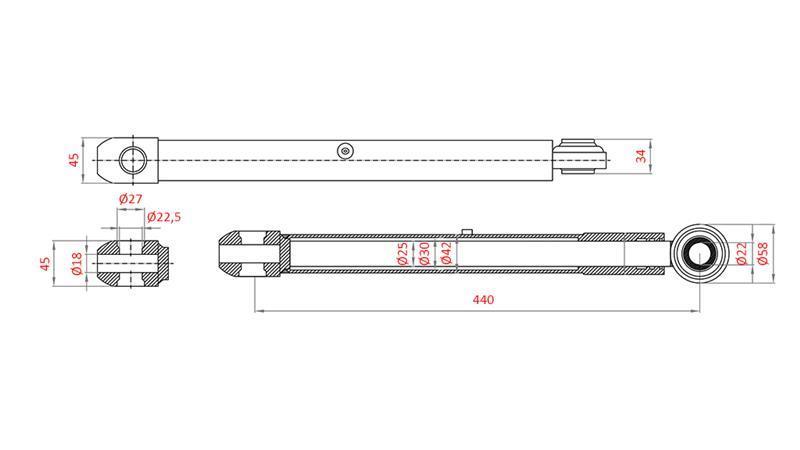 HÜDRAULILINE JUHTIMISE SILINDER MASSEY FERGUSON OEM-1748456M92, 3773710M91