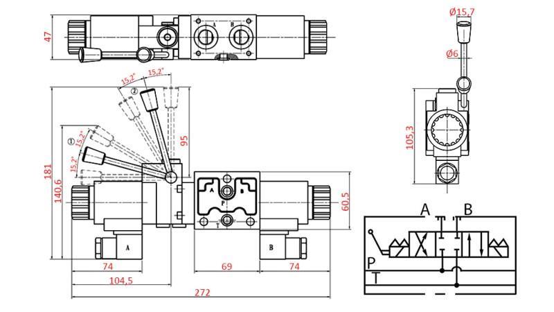 HYDRAULICKÝ RUČNÝ  A ELEKTRO MAGNETICKÝ VENTIL YEAT-MONTÁŽNY 12V N1