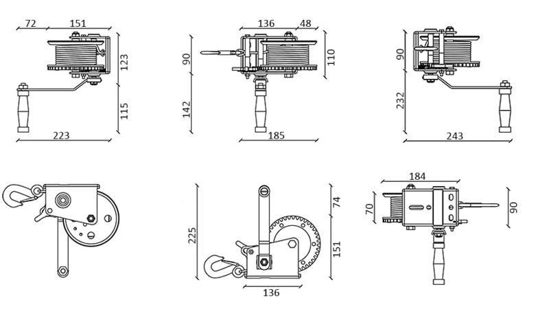 HANDWINDE DWK 16 V - 725 kg - SYNTETISCHER GÜRTEL