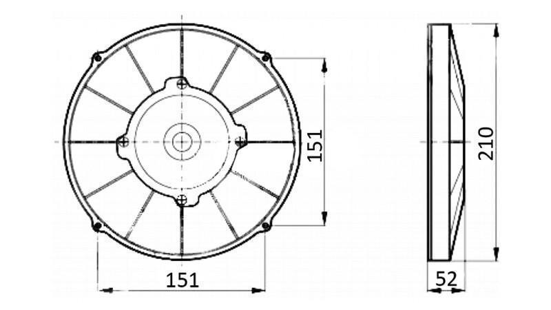 VENTILATOR AXIAL 190mm PUSHING 12V