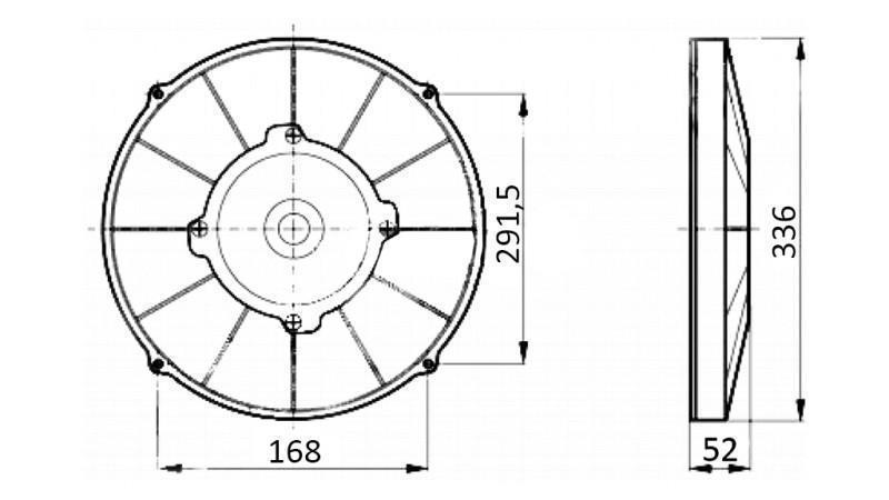 AKSÍÁLIS VENTILÁTOR 305mm kifúvású 12V