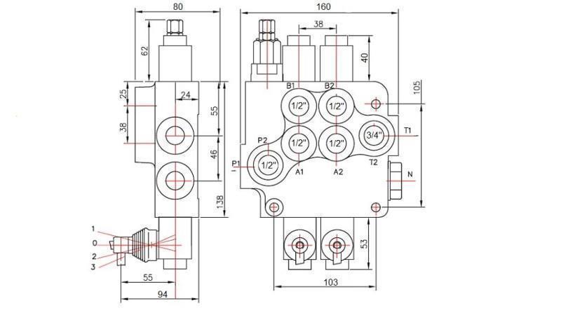 HYDRAULIKVENTIL 2xP80