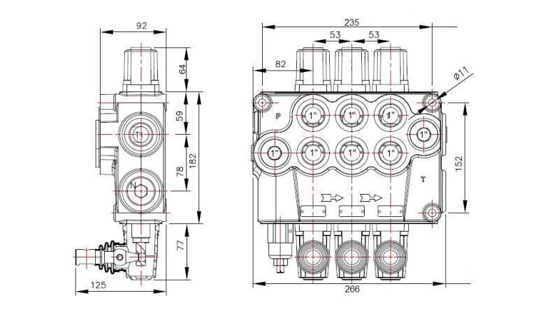 HYDRAULIKVENTIL 3xP120