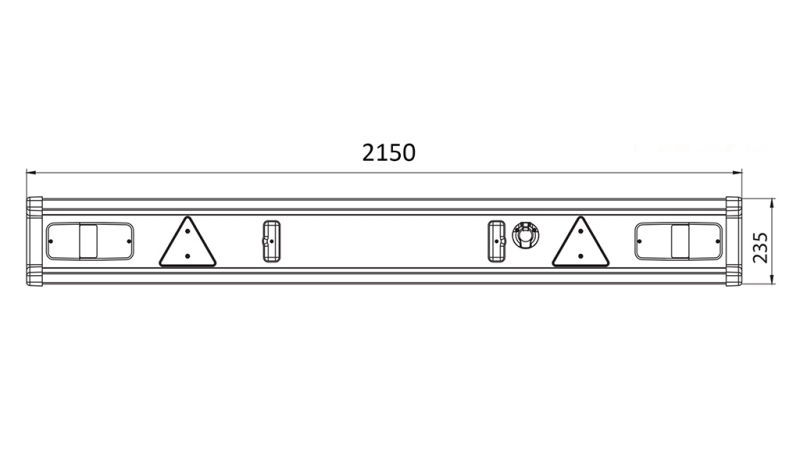 NÁRAZNÍK PŘÍVĚSU TÜV MODEL S OSVĚTLENÍM 2150mm