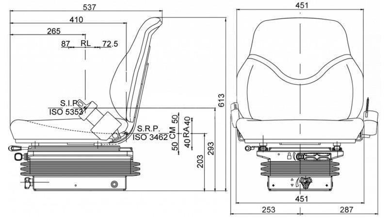 TRACTOR SEAT WITH MECHANICAL SUSPENSION SC79 - FABRIC