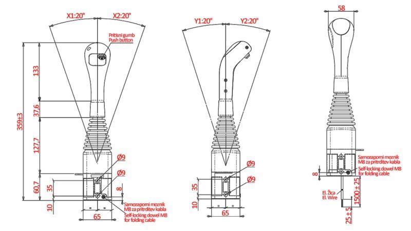 JOYSTICK NIMCO ZA PLETENICO KROGLE - 1x TIPKA