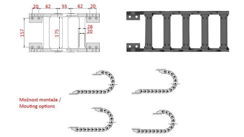 PLASTIC END BRACKET ASSEMBLY CK35a