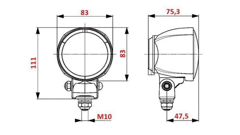 FARO DA LAVORO PER TRATTORE TONDO H3 HELLA ALOGENA