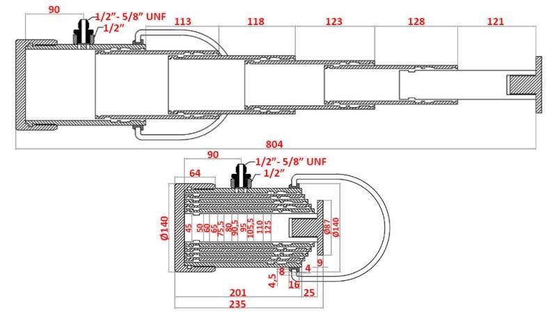 HIDRAULSKI JACK 5 STUPNJEVA (235/804 mm)