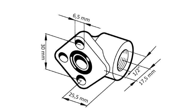 ZAHNRADPUMPE ANSCHLUSS FÜR SCHLAUCH 1/2 -FLANSCHWINKEL fi 30