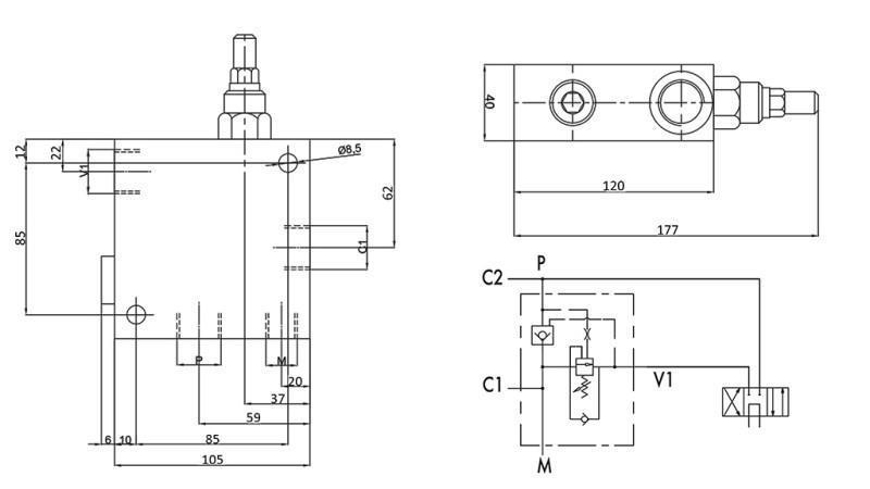 VENTIL ZUM REGENERIERUNG VON DRUCK, DOPPELGESCHWINDIGKEIT HI-LO V1230 95 lit-350 bar