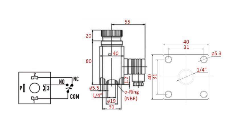 HYDRAULIC PRESSURE SWITCH K57 30-300 BAR (MAX.500BAR)