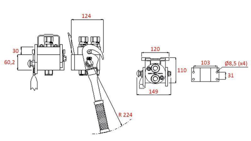 COUPLAGE MULTI-FASTER 2 voies BSP1/2 PARTIE FIXE