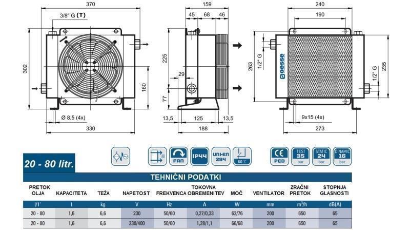 HIDRAULIKUS OLAJHŰTŐ AC 230V HY01601 20-80 LIT