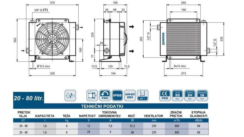 RADIATOR ULEI DC 12V HY01602 20-80 LIT