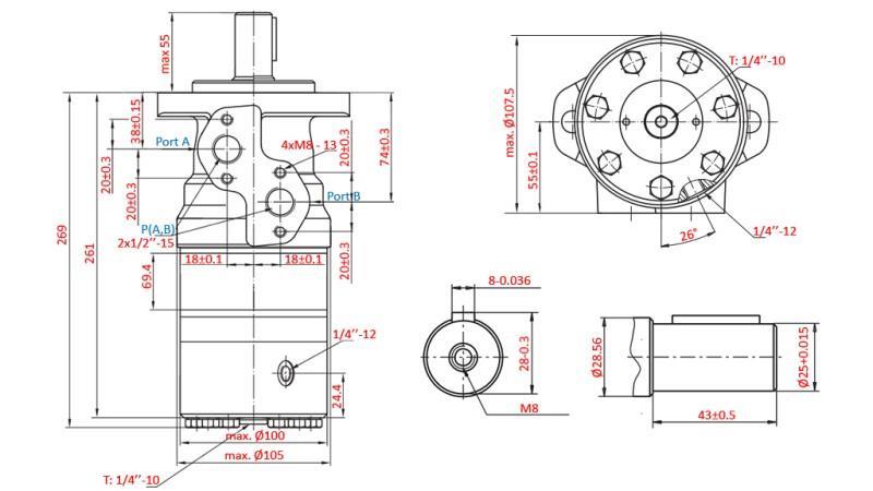 HYDROMOTOR B/MR 400 - MIT BREMSE