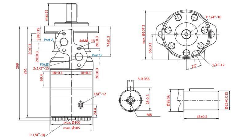 HYDRAULIKÖLMOTOR B/MR 400 - MIT BREMSE