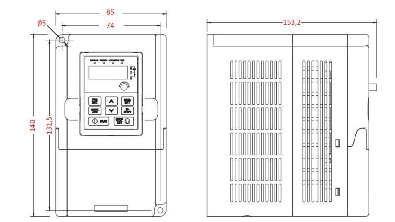 FREQUENZUMRICHTER - INVERTER 1ph 0,75kW GD10-0R7G-S2-B