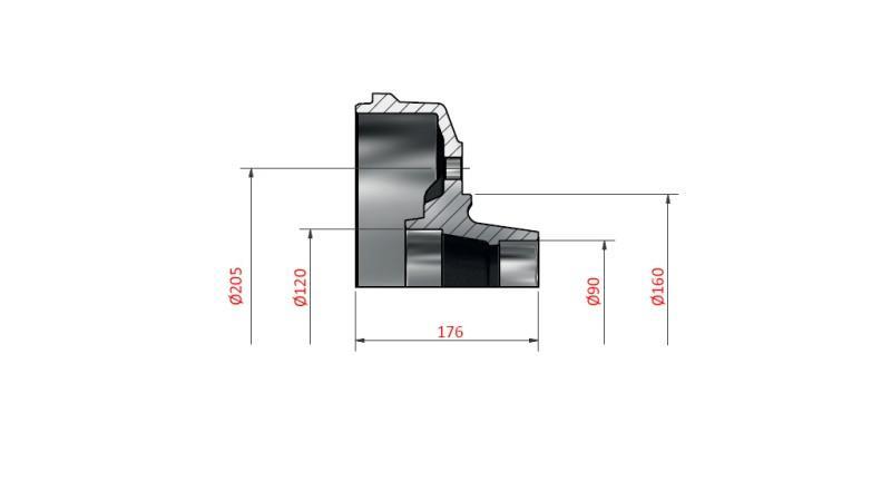 BREMSTROMMEL 090-120 300X060 FÜR ACHSE 1600-1800-2000mm