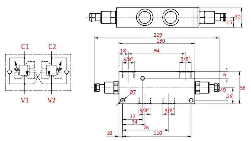 OVERCENTER VENTIL 3/8