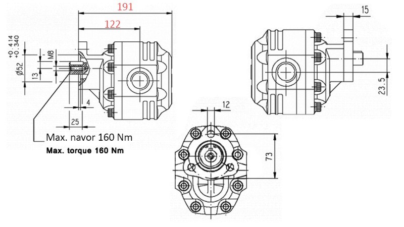 CAST IRON GEAR PUMP CASAPPA 80cc - REVERSIBLE