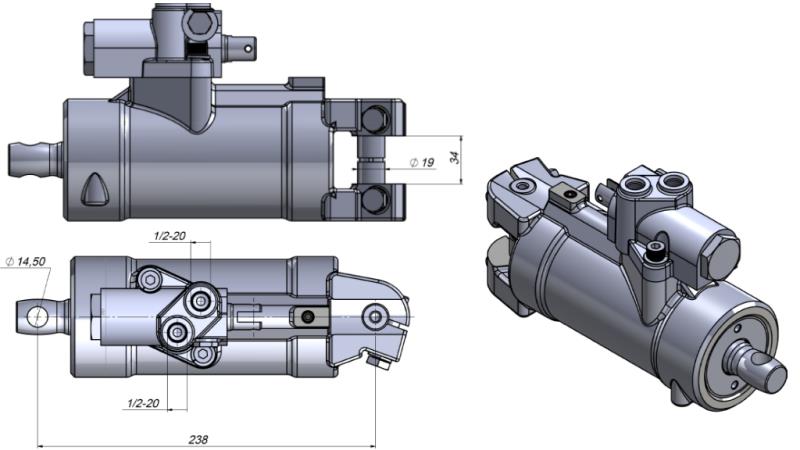 HYDRAULICZNY CYLINDER KIEROWNICZY MASSEY FERGUSON