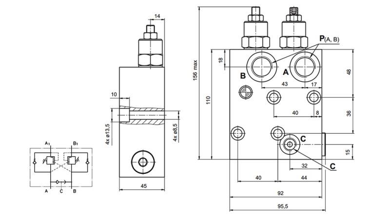 HYDRAULICKÝ BRZDOVÝ VENTIL PRE HYDROMOTOR KPBR-250/1/D