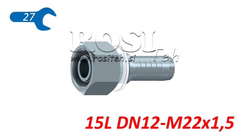 HYDRAULIC FITTING DKOL 15 L FEMALE DN12-M22X1,5