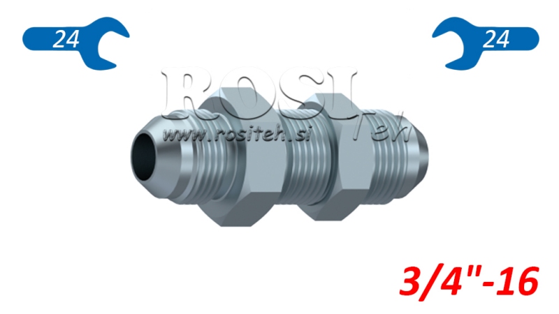 HYDRAULISCHE DOPPELSCHRAUBE AGJ JIC74° - VERLÄNGERT 3/4