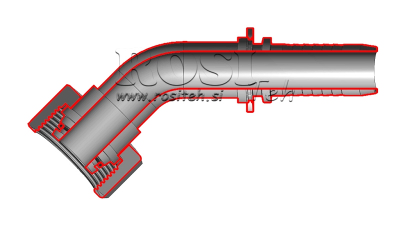 HYDRAULIC FITTING DKOL 15 L WITH FEMALE ELBOW 45 DN12-M22X1,5