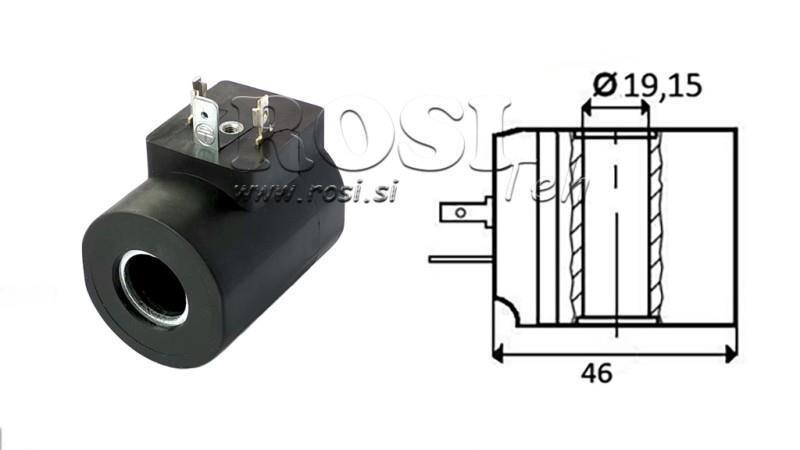 ELEKTROMAGNETSPULE 24VDC -M19-12DN - fi 19,5mm-56mm 33W IP65