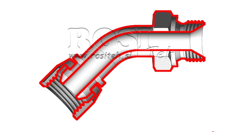 HYDRAULIK KNIE 45° BSP MÄNNLICH-WEIBLICH 1