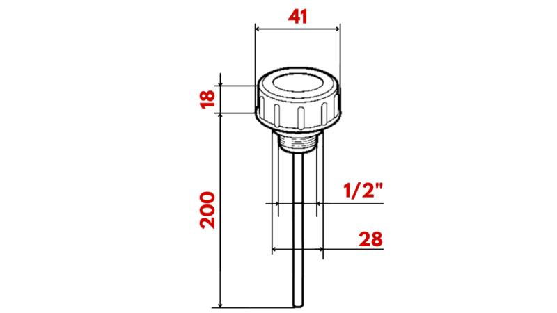 BOUCHON DE REMPLISSAGE 1/2 AVEC TIGE DE NIVEAU ET VENTILATION