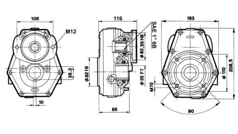 REDUKTOR - ÜBERSETZUNGSGETRIEBE AL 2:1 FÜR HYDROMOTOR MP+MR