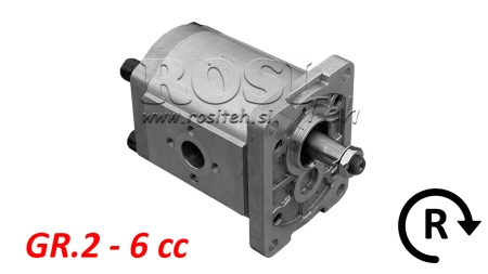 HYDRAULISK PUMPE GR.2 6 CC HØYRE - FLANSER