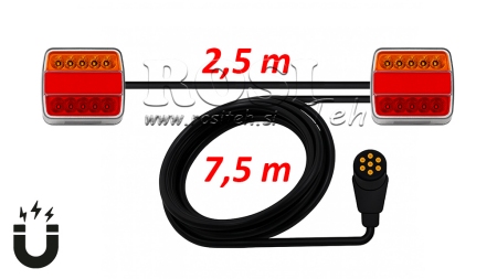 MAGNETICKÉ LED ZADNÍ SVĚTLO S KABELEM