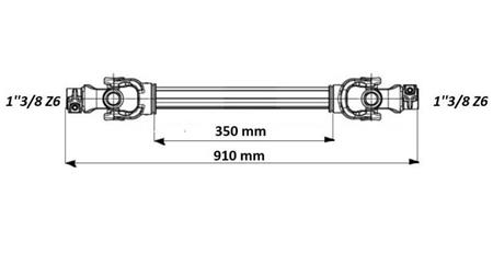 ECO KARDAN 910mm 30-75HP Z PROSTOTEKOČO SKLOPKO - dimenzije