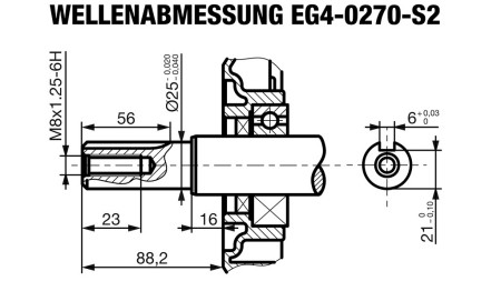 Benzinmotor EG4-270cc-6.56kW-8.92PS-3.600 U/min-H-KW25x88.2-Handstart