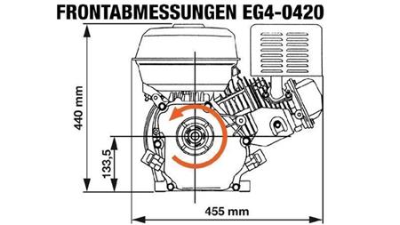 BENZINMOTOR EG4-420cc-9,6kW-13,1HP-3.600 U/min-H-KW25x88.5-manueller start